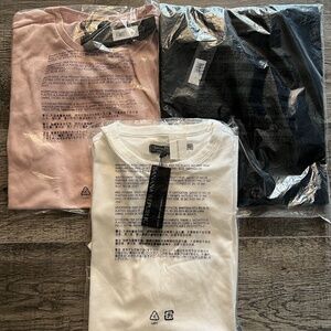Lot Of 3 Banana Republic Luxury Touch Performance T-shirt Sz. S White Pink Black